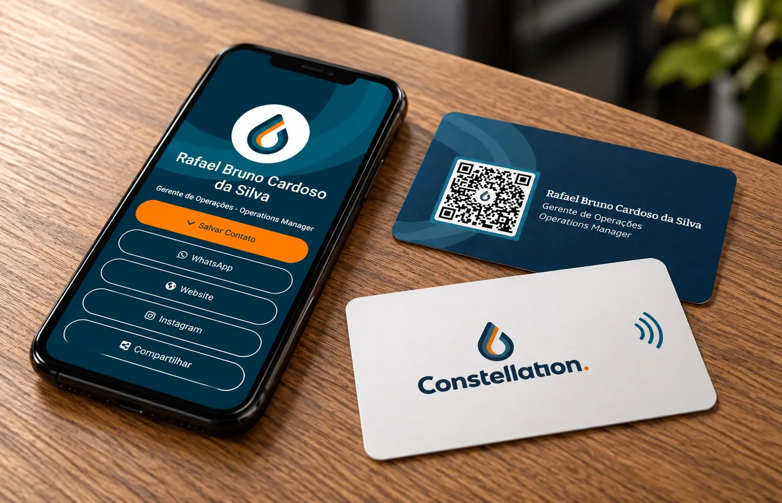 Cartão de visitas com NFC desenvolvido para Constellation