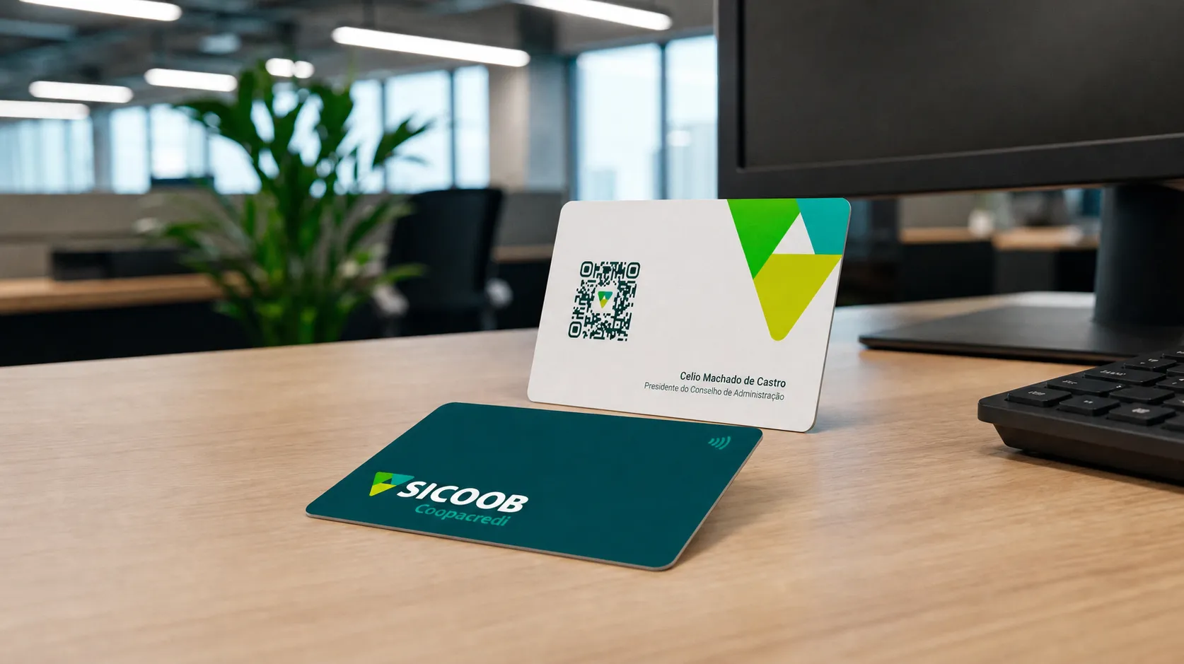 Cartão de visitas desenvolvido para Sicoob